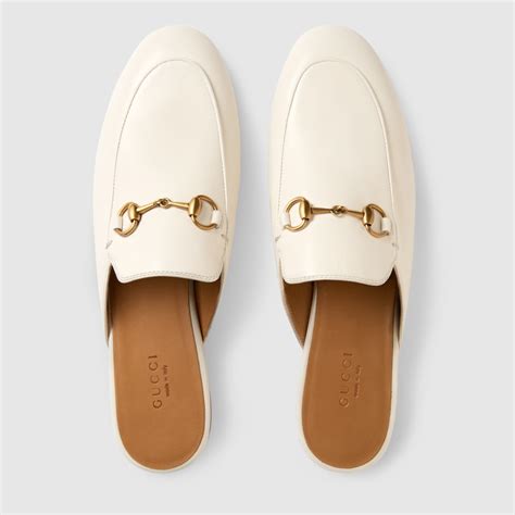 white gucci slippers|gucci princetown leather slipper white.